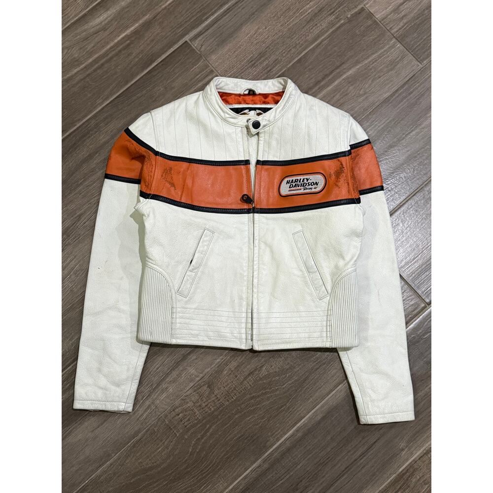 Vintage Women's Harley Davidson Leather Motorcycle Biker Jacket